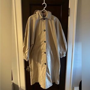 NWT Zara Oversized Tan Trench Coat with Removable Hood | Classic Neutral